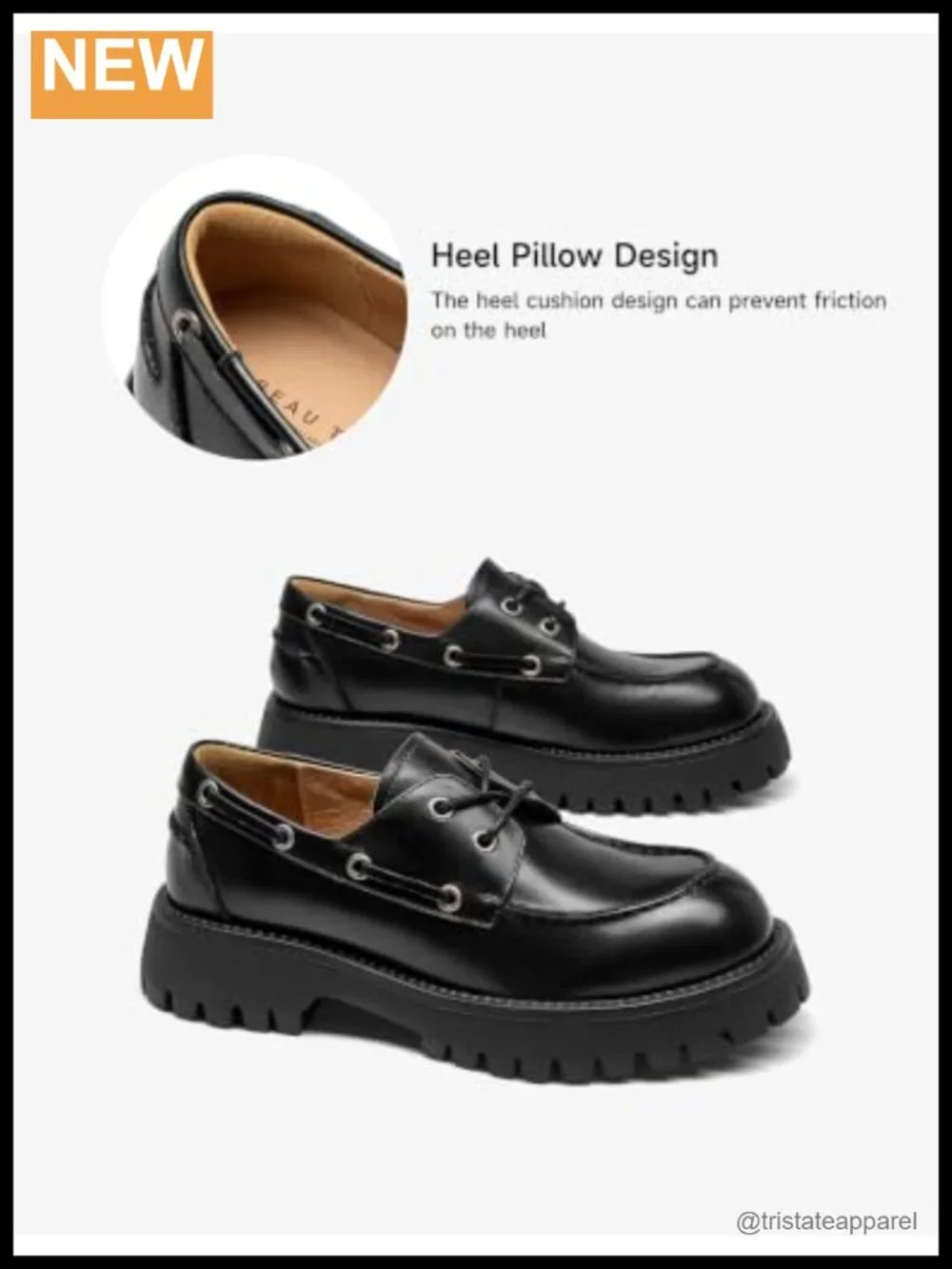 Genuine Leather Platform Oxfords Wingtip Chunky Lug Sole Lace Up Business Casual